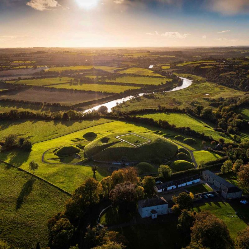 Knowth & River Boyne Aerial